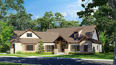 Cottage Craftsman Elevation of Plan 82362