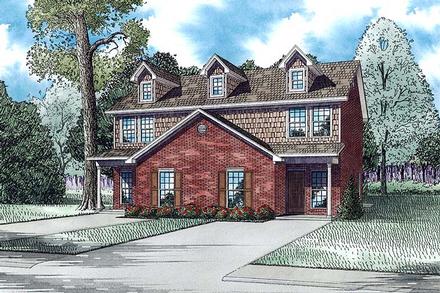 Colonial Traditional Elevation of Plan 82363