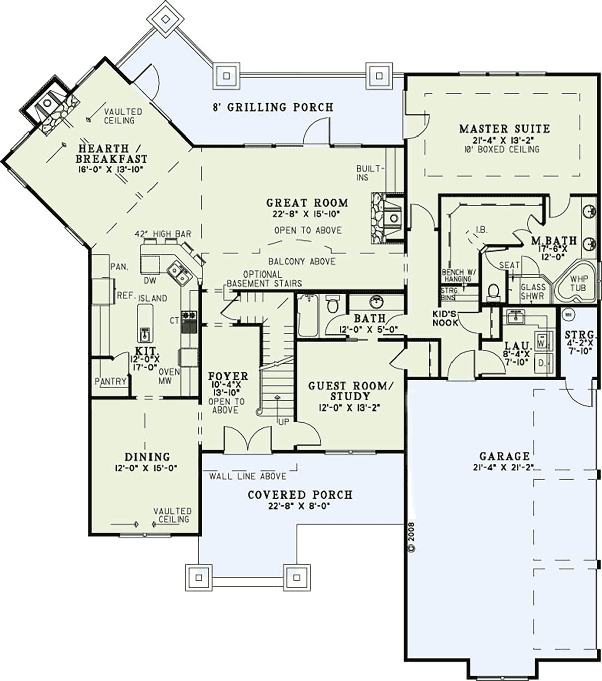 Bungalow Craftsman Level One of Plan 82367