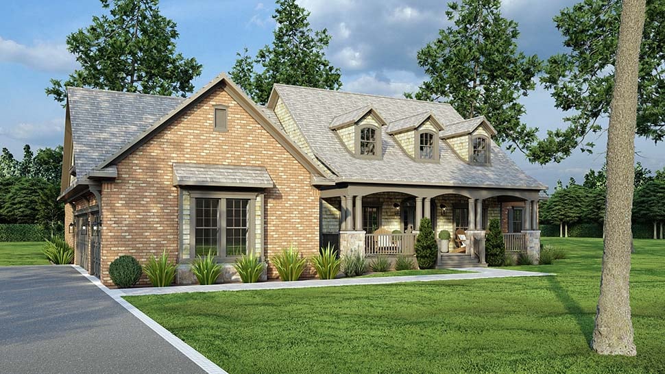 Country, Farmhouse, Southern, Traditional Plan with 2328 Sq. Ft., 3 Bedrooms, 3 Bathrooms, 3 Car Garage Picture 4