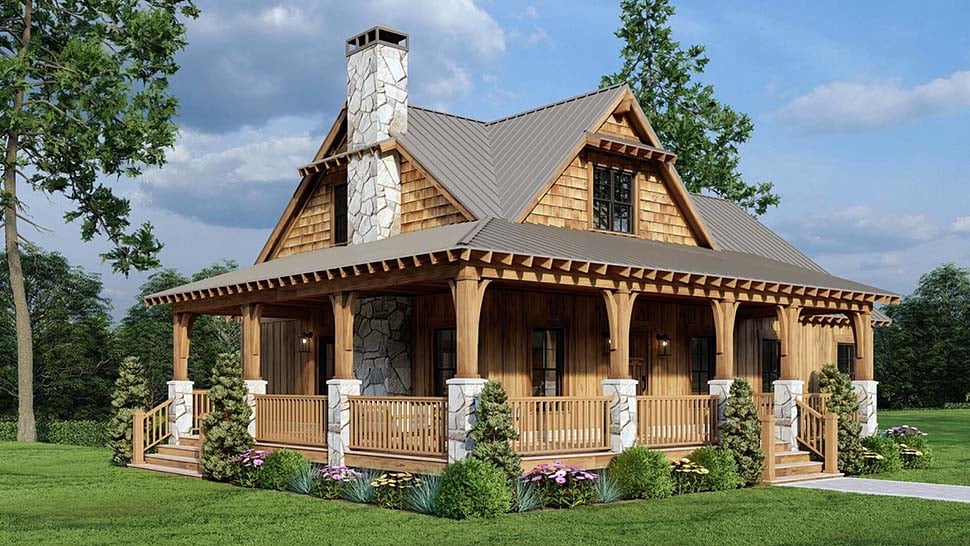 Bungalow, Coastal, Country, Craftsman, Southern Plan with 1766 Sq. Ft., 2 Bedrooms, 3 Bathrooms Picture 4