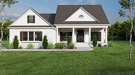 Bungalow Country Craftsman Farmhouse Historic Southern Traditional Elevation of Plan 82379