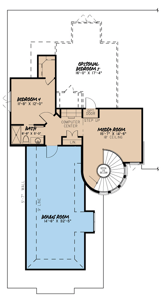 Cottage European French Country Level Two of Plan 82400