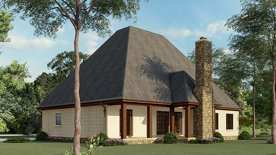 Cottage European French Country Rear Elevation of Plan 82400