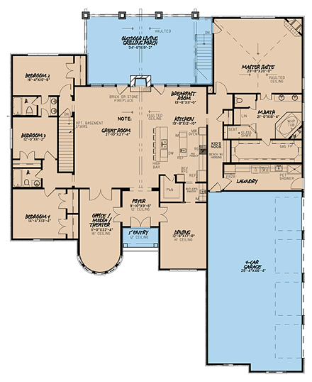 House Plan 82401 First Level Plan