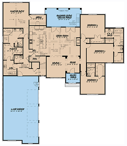 House Plan 82407 First Level Plan
