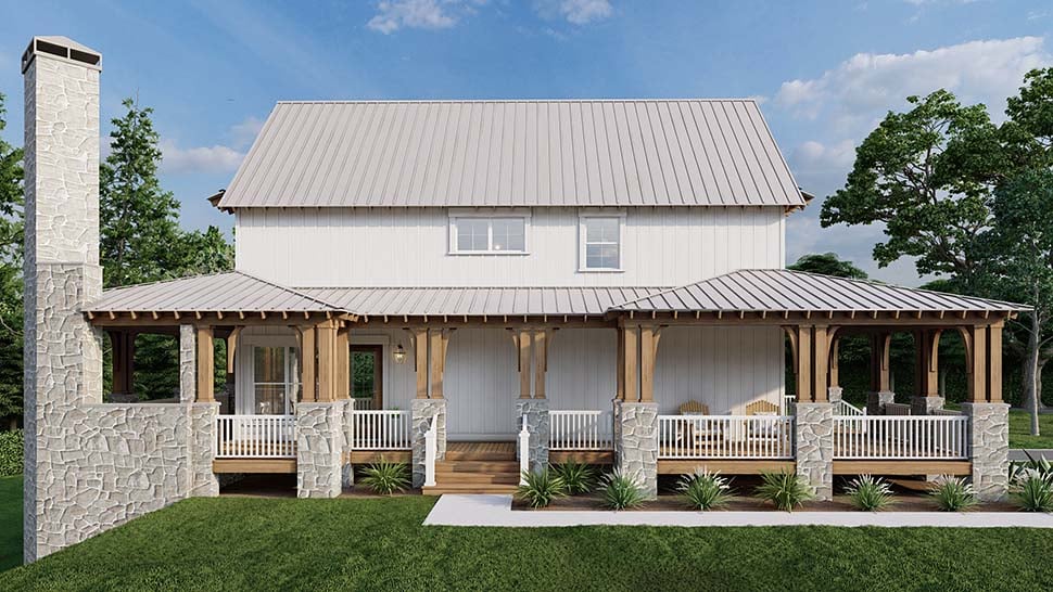 Country, Farmhouse, Southern Plan with 3307 Sq. Ft., 3 Bedrooms, 5 Bathrooms Picture 4