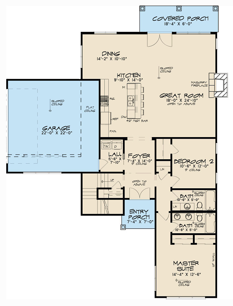Contemporary Modern Level One of Plan 82410
