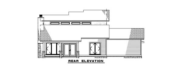 Contemporary Modern Rear Elevation of Plan 82410