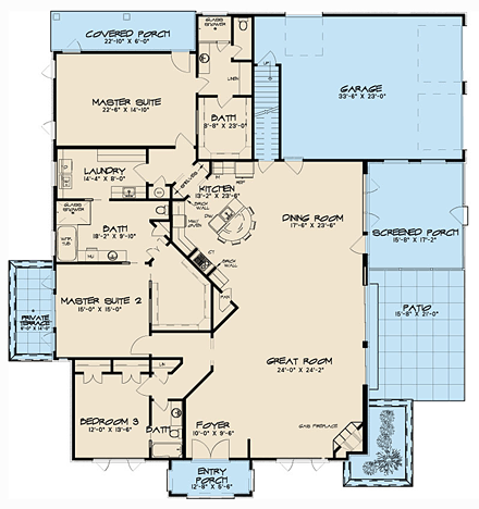 House Plan 82412 First Level Plan