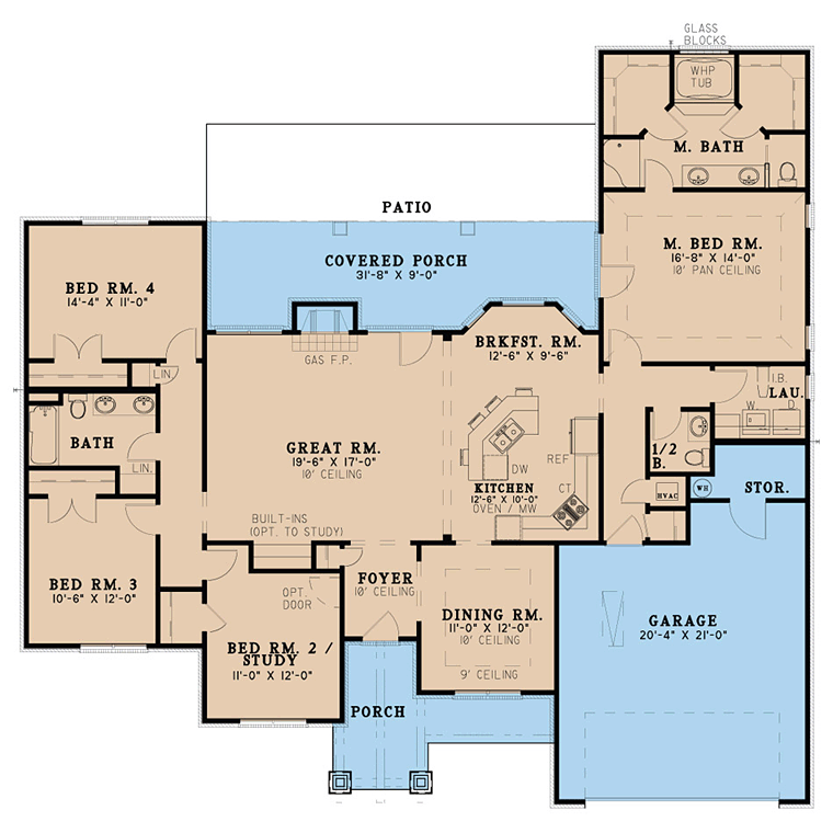 Cottage Craftsman Level One of Plan 82414