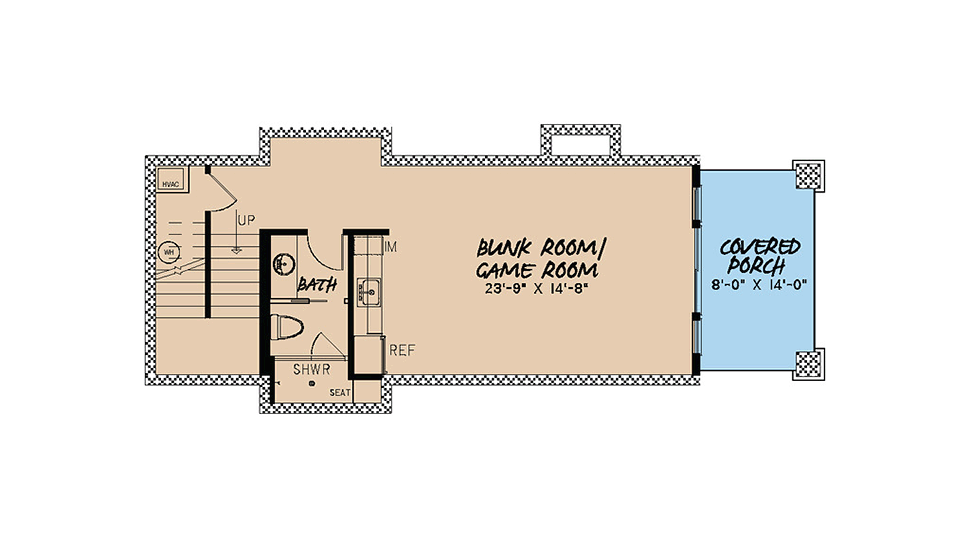 Bungalow Cottage Country Craftsman Lower Level of Plan 82415