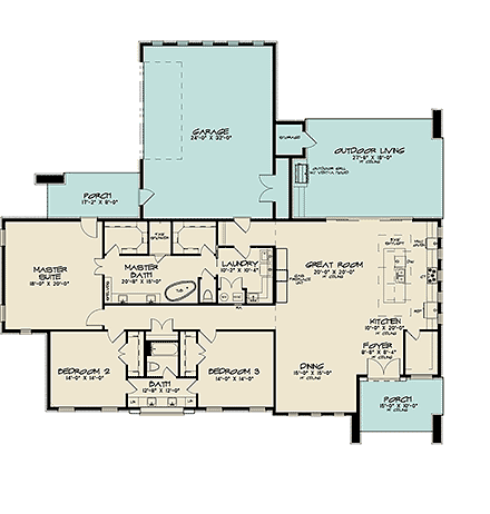 House Plan 82416 First Level Plan