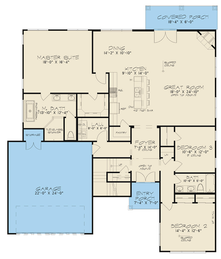 Contemporary Modern Level One of Plan 82420