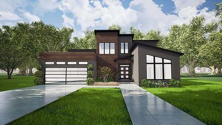 Contemporary Modern Elevation of Plan 82420