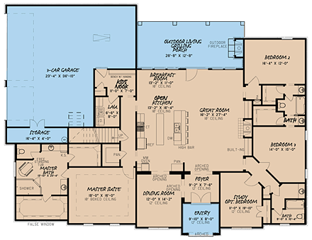 House Plan 82421 First Level Plan