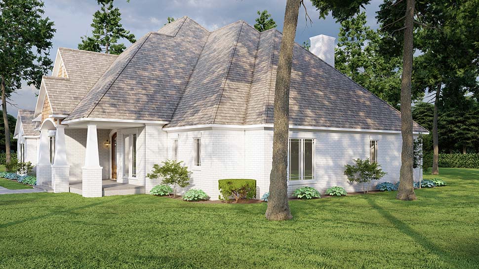 European, Traditional Plan with 3190 Sq. Ft., 4 Bedrooms, 5 Bathrooms, 3 Car Garage Picture 4