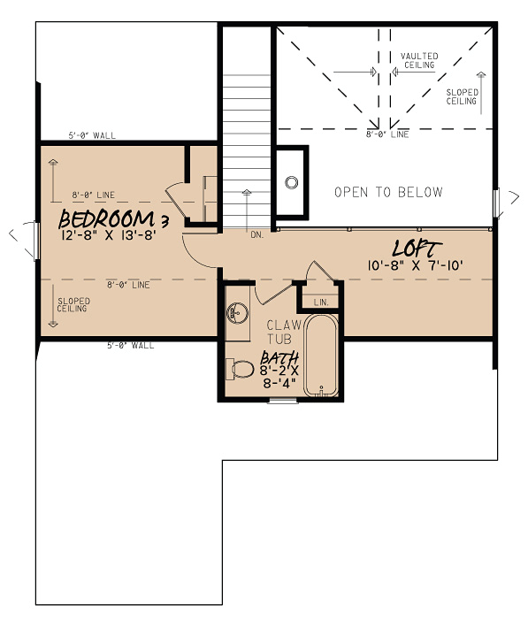 Country Farmhouse Southern Traditional Level Two of Plan 82424