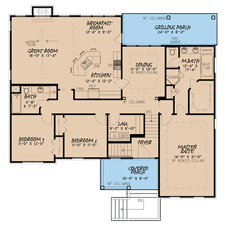 House Plan 82428 First Level Plan