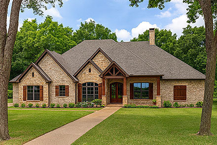 Craftsman European Traditional Elevation of Plan 82430