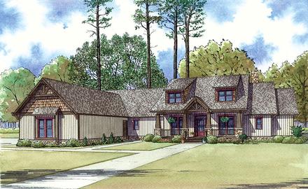 Bungalow Cottage Country Craftsman Southern Elevation of Plan 82433