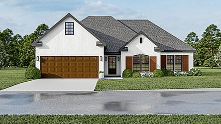 European, Southern, Traditional House Plan 82436 with 3 Beds, 2 Baths, 2 Car Garage