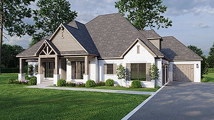 Cottage Country Craftsman Elevation of Plan 82437