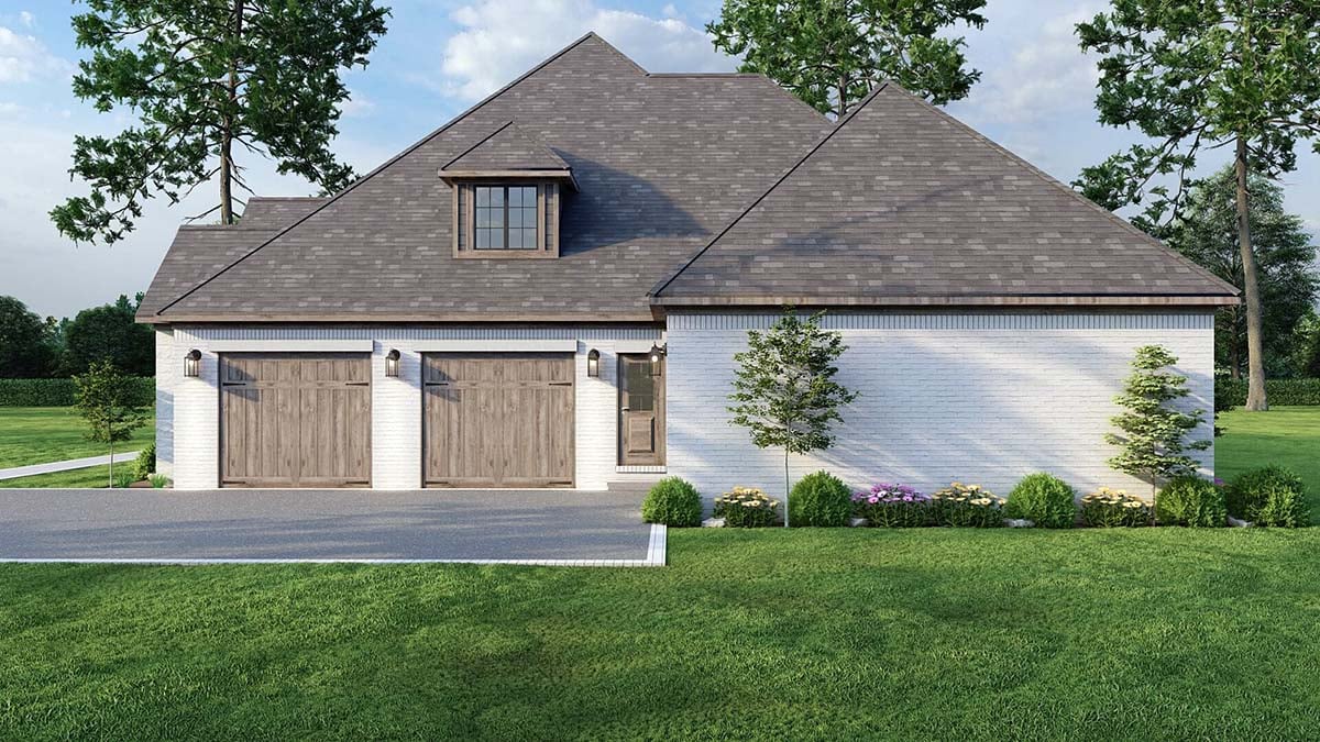 Cottage, Country, Craftsman Plan with 2410 Sq. Ft., 4 Bedrooms, 5 Bathrooms, 3 Car Garage Picture 2