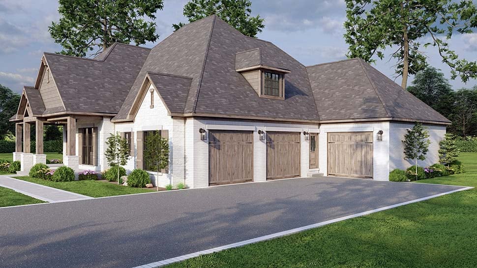 Cottage, Country, Craftsman Plan with 2410 Sq. Ft., 4 Bedrooms, 5 Bathrooms, 3 Car Garage Picture 5
