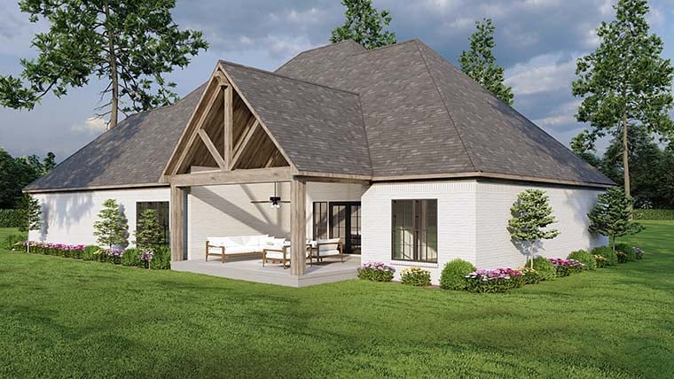 Cottage, Country, Craftsman Plan with 2410 Sq. Ft., 4 Bedrooms, 5 Bathrooms, 3 Car Garage Picture 6