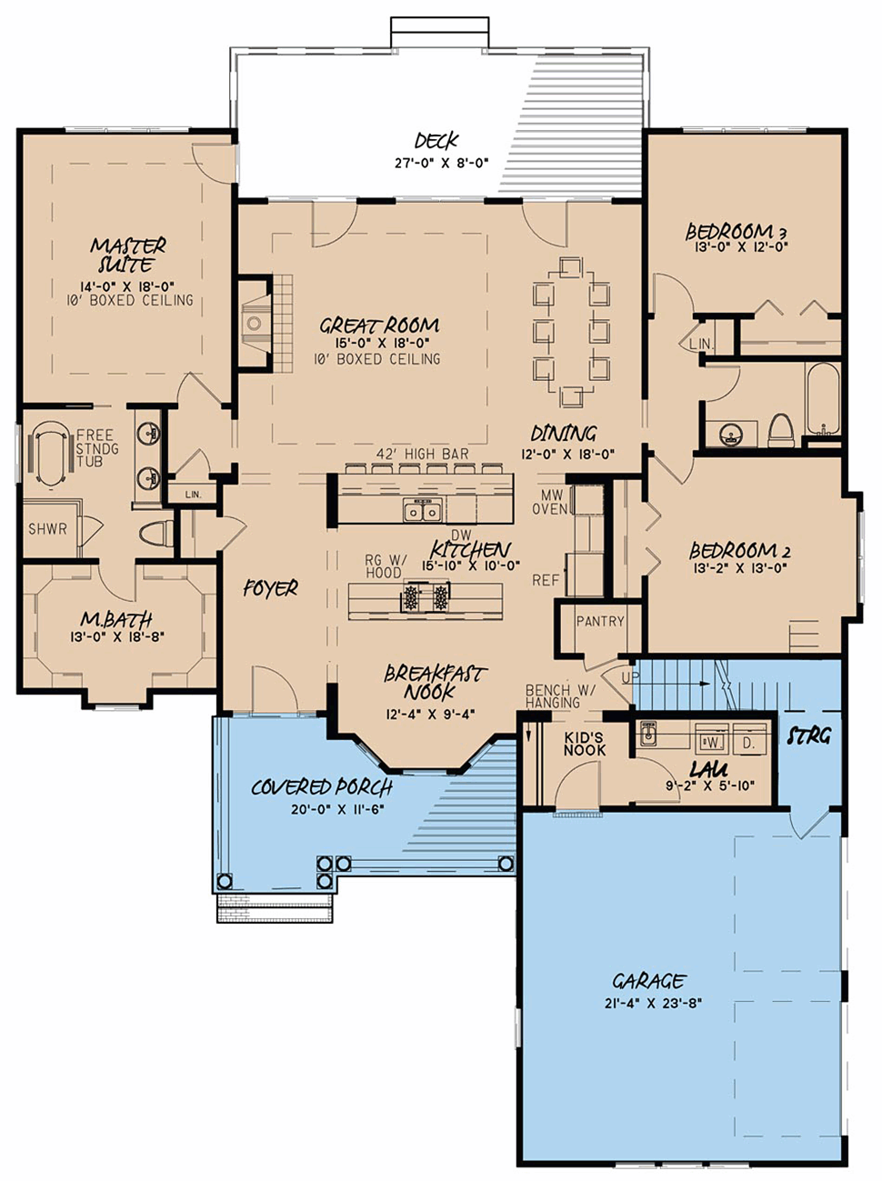 Colonial Country Southern Level One of Plan 82439