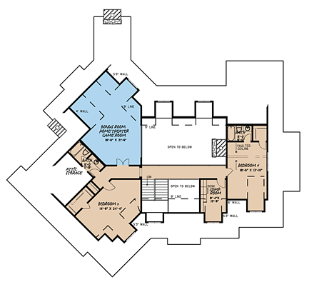 House Plan 82441 Second Level Plan