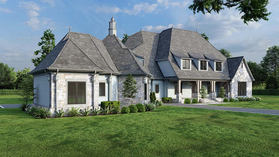 Country, European, French Country, Southern Plan with 6356 Sq. Ft., 5 Bedrooms, 6 Bathrooms, 5 Car Garage Picture 5