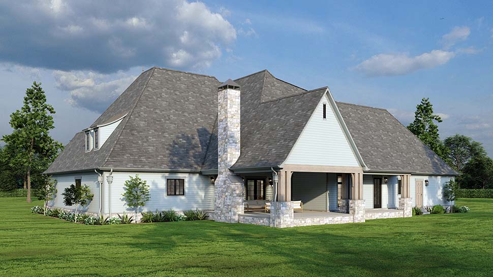 Country, European, French Country, Southern Plan with 6356 Sq. Ft., 5 Bedrooms, 6 Bathrooms, 5 Car Garage Picture 7