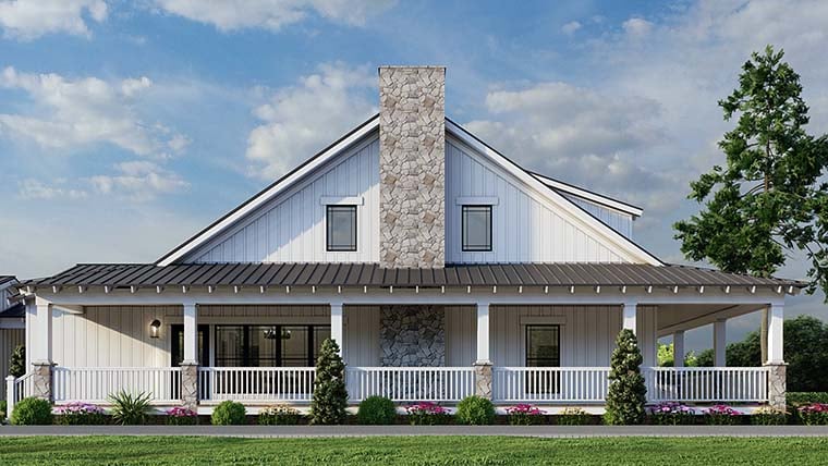 Bungalow, Cabin, Cottage, Country, Farmhouse, Southern Plan with 3380 Sq. Ft., 4 Bedrooms, 4 Bathrooms, 3 Car Garage Picture 6
