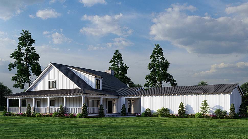 Bungalow, Cabin, Cottage, Country, Farmhouse, Southern Plan with 3380 Sq. Ft., 4 Bedrooms, 4 Bathrooms, 3 Car Garage Picture 9