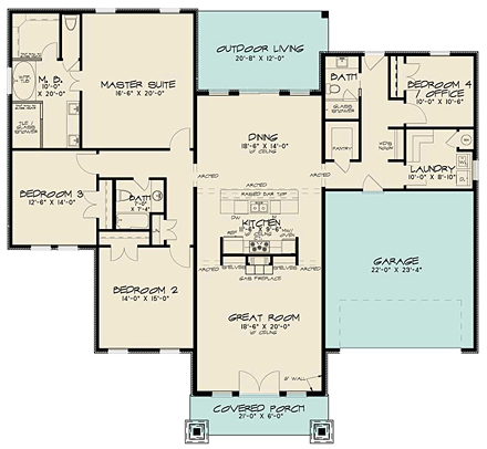 House Plan 82452 First Level Plan