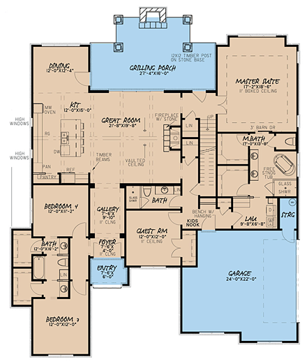 House Plan 82453 First Level Plan