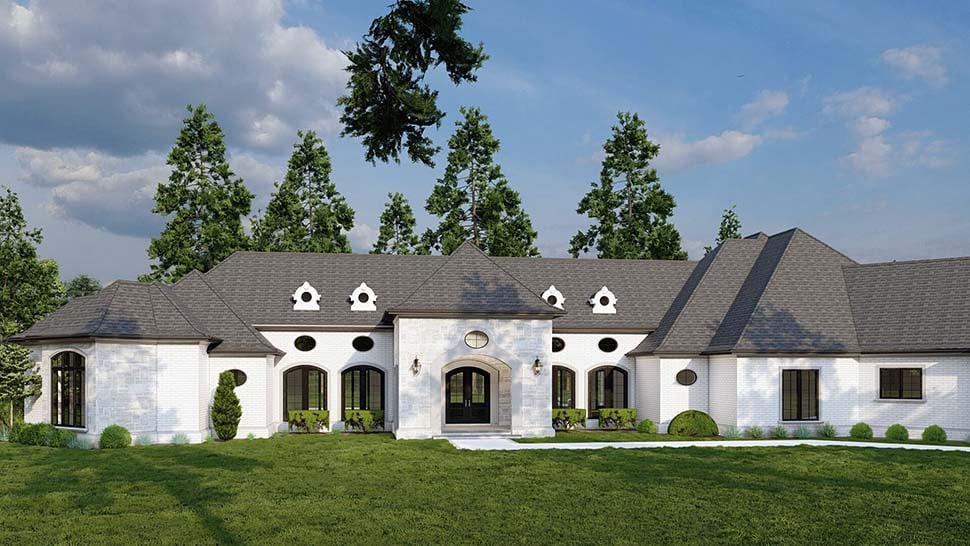 European, French Country, Mediterranean, Southern Plan with 6554 Sq. Ft., 4 Bedrooms, 6 Bathrooms, 3 Car Garage Picture 11