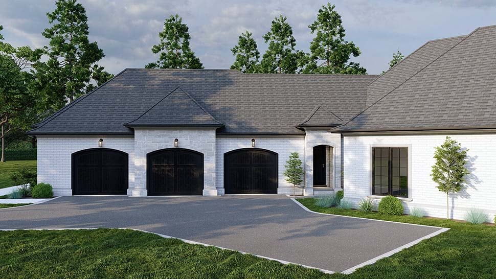 European, French Country, Mediterranean, Southern Plan with 6554 Sq. Ft., 4 Bedrooms, 6 Bathrooms, 3 Car Garage Picture 5