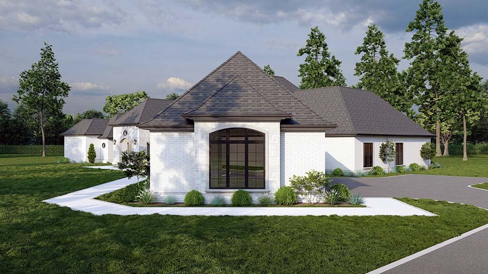 European, French Country, Mediterranean, Southern Plan with 6554 Sq. Ft., 4 Bedrooms, 6 Bathrooms, 3 Car Garage Picture 7