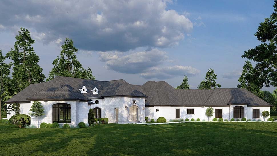 European, French Country, Mediterranean, Southern Plan with 6554 Sq. Ft., 4 Bedrooms, 6 Bathrooms, 3 Car Garage Picture 9