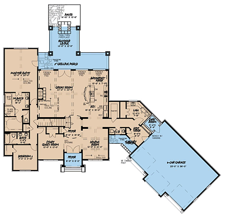 House Plan 82458 First Level Plan