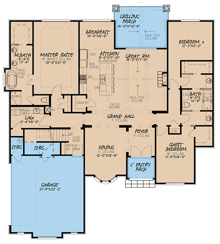 European French Country Traditional Level One of Plan 82462