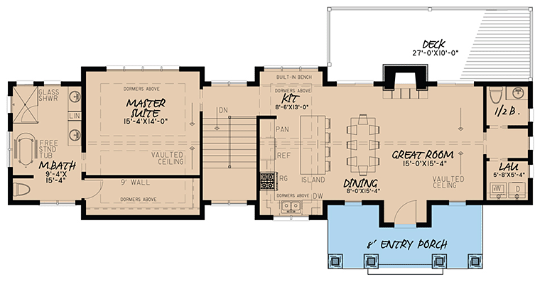 Cabin Country Southern Level One of Plan 82464