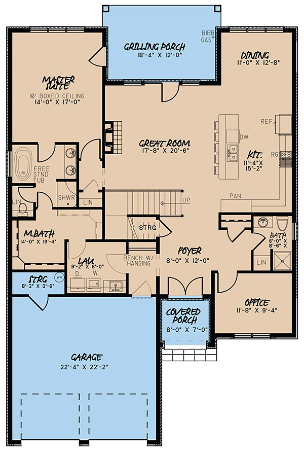 European French Country Traditional Tudor Level One of Plan 82468