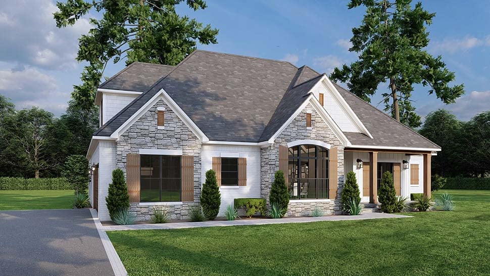 Bungalow, Craftsman, European, Traditional Plan with 2199 Sq. Ft., 3 Bedrooms, 4 Bathrooms, 2 Car Garage Picture 5