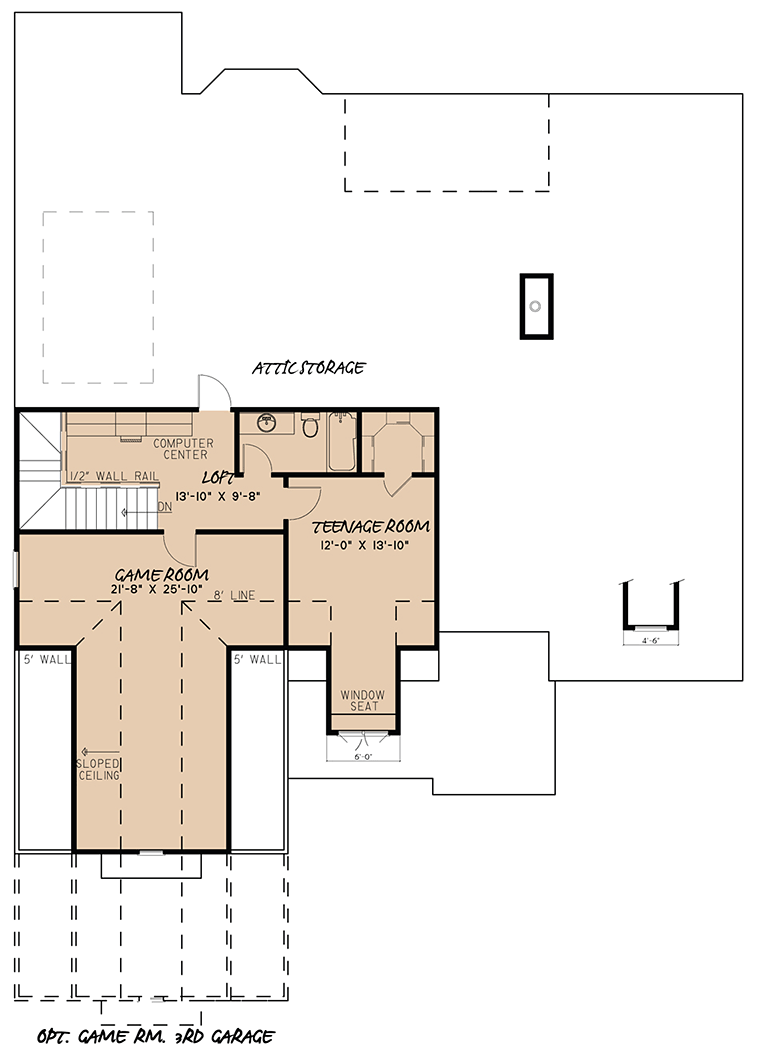 Bungalow Country Craftsman Level Two of Plan 82472
