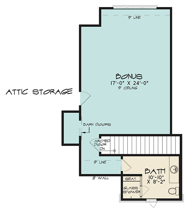 Bungalow Craftsman European French Country Level Two of Plan 82475