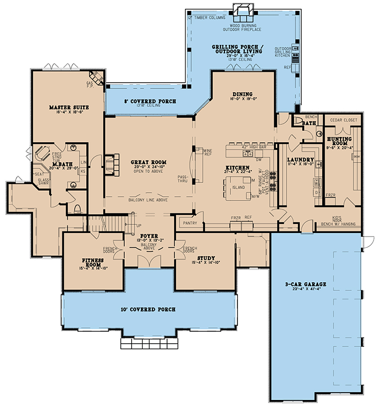 Plan 82476 | Traditional Style with 4 Bed, 6 Bath, 3 Car Garage